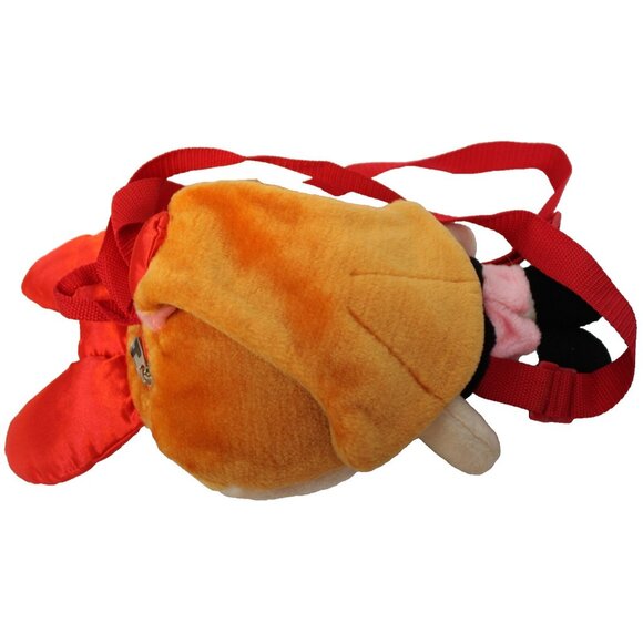2002 Powerpuff Girls Blossom Plush Backpack Faux Fur Satin Bow Zip Adjust Straps - Picture 4 of 12